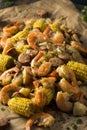 Homemade Traditional Cajun Shrimp Boil Royalty Free Stock Photo