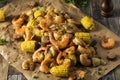 Homemade Traditional Cajun Shrimp Boil Royalty Free Stock Photo