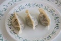 Homemade Traditional Chinese Food: Making Boiled Dumpling Royalty Free Stock Photo