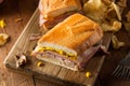 Homemade Traditional Cuban Sandwiches Royalty Free Stock Photo