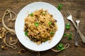 Homemade traditional Italian mushroom risotto Royalty Free Stock Photo