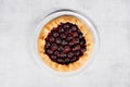 Homemade traditional plum galette on the white plate