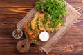 Homemade traditional potato pancakes or latke Hanukkah celebration food Royalty Free Stock Photo