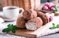 Homemade traditional Russian cake kartoshka Royalty Free Stock Photo