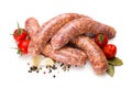 Homemade traditional thick pork sausages