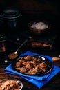 Homemade truffles with dark chocolate Royalty Free Stock Photo