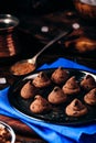Homemade truffles with dark chocolate Royalty Free Stock Photo