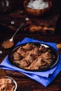 Homemade truffles with dark chocolate Royalty Free Stock Photo