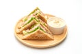 Homemade Tuna Sandwich on white background Royalty Free Stock Photo