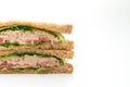 Homemade Tuna Sandwich on white background Royalty Free Stock Photo