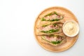 Homemade Tuna Sandwich on white background Royalty Free Stock Photo