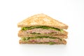 Homemade Tuna Sandwich on white background Royalty Free Stock Photo