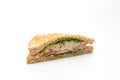Homemade Tuna Sandwich on white background Royalty Free Stock Photo