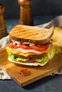 Homemade Turkey Club Sandwich Royalty Free Stock Photo