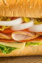 Homemade Turkey Sub Sandwich Royalty Free Stock Photo