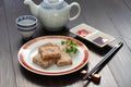 Homemade turnip cake, chinese dim sum dish Royalty Free Stock Photo