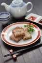 Homemade turnip cake, chinese dim sum dish Royalty Free Stock Photo