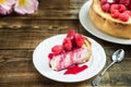 Homemade Vanilla Cheesecake with Raspberries