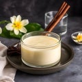 Homemade vanilla pudding .