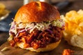 Homemade Vegan Pulled Jackfruit BBQ Sandwich Royalty Free Stock Photo