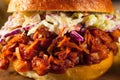 Homemade Vegan Pulled Jackfruit BBQ Sandwich Royalty Free Stock Photo