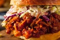 Homemade Vegan Pulled Jackfruit BBQ Sandwich Royalty Free Stock Photo