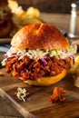 Homemade Vegan Pulled Jackfruit BBQ Sandwich Royalty Free Stock Photo