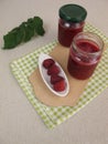 Homemade vegan raspberry jam