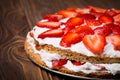 Homemade vegan strawberry layer cake Royalty Free Stock Photo