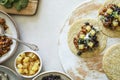 Homemade vegan taco ingredients on the table