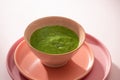 Homemade vegetable baby food. Broccoli puree for baby Royalty Free Stock Photo