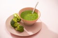Homemade vegetable baby food. Broccoli puree for baby Royalty Free Stock Photo