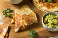 Homemade Vegetarian Quesadilla with Cheese Royalty Free Stock Photo