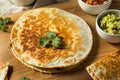 Homemade Vegetarian Quesadilla with Cheese Royalty Free Stock Photo