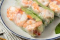 Homemade Vietnamese Shrimp Spring Rolls Royalty Free Stock Photo