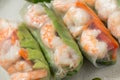 Homemade Vietnamese Shrimp Spring Rolls Royalty Free Stock Photo