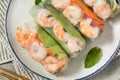 Homemade Vietnamese Shrimp Spring Rolls Royalty Free Stock Photo
