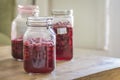 Homemade Vishniac or Visinata liqueur, made of sour Vishnia Cherries Royalty Free Stock Photo