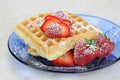 Homemade waffles and berries