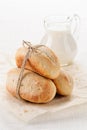 Homemade wheat bread and milk Royalty Free Stock Photo