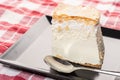 Homemade White Cream Pie served on the plate Royalty Free Stock Photo