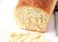 Homemade white wheat bread with a crispy crust. Baking with hand-kneaded yeast dough.