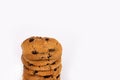 Homemade whole wheat flour cookies on a white background. Oatmeal raisin cookies on a white background. Homemade Royalty Free Stock Photo