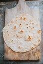 Homemade whole wheat flour tortilla