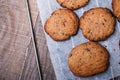 Homemade wholegrain coolies with chocolate