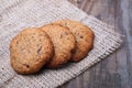 Homemade wholegrain coolies with chocolate