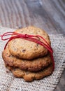 Homemade wholegrain coolies with chocolate