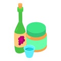 Homemade wine icon, isometric style