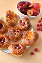 Homemade yeast rolls with fresh fruit