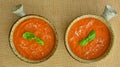 Zesty Tomato basil soup Royalty Free Stock Photo